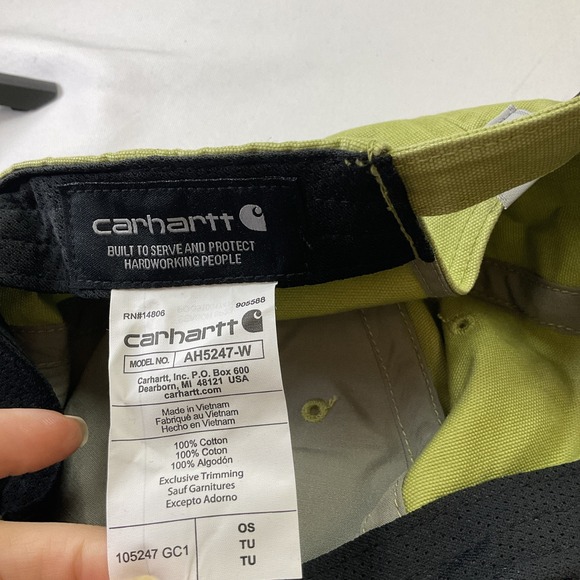 Carhartt‎ Women's Canvas Script Graphic Baseball Cap Hat Green AH5247-W New! NWT - Picture 4 of 4